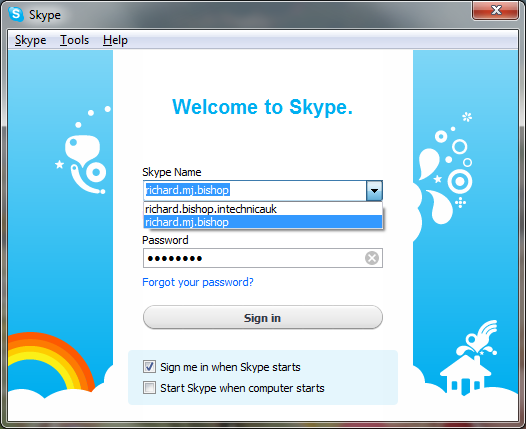 Example of second instance of Skype